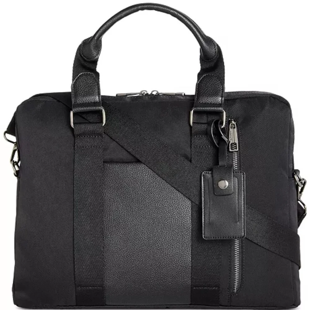 Alfani Alfatech Briefcase Laptop Bag For Travel or Work Black NWT